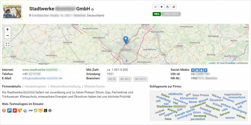 Firmenübersicht in CONNECT