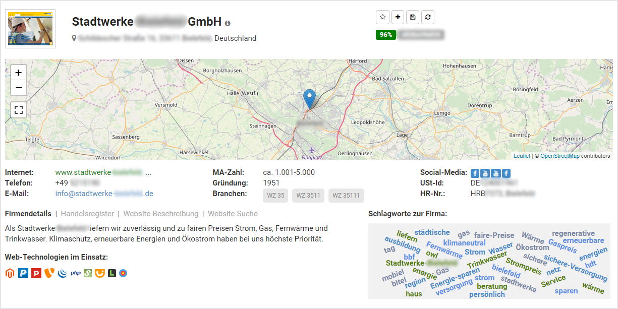 Firmenübersicht in CONNECT